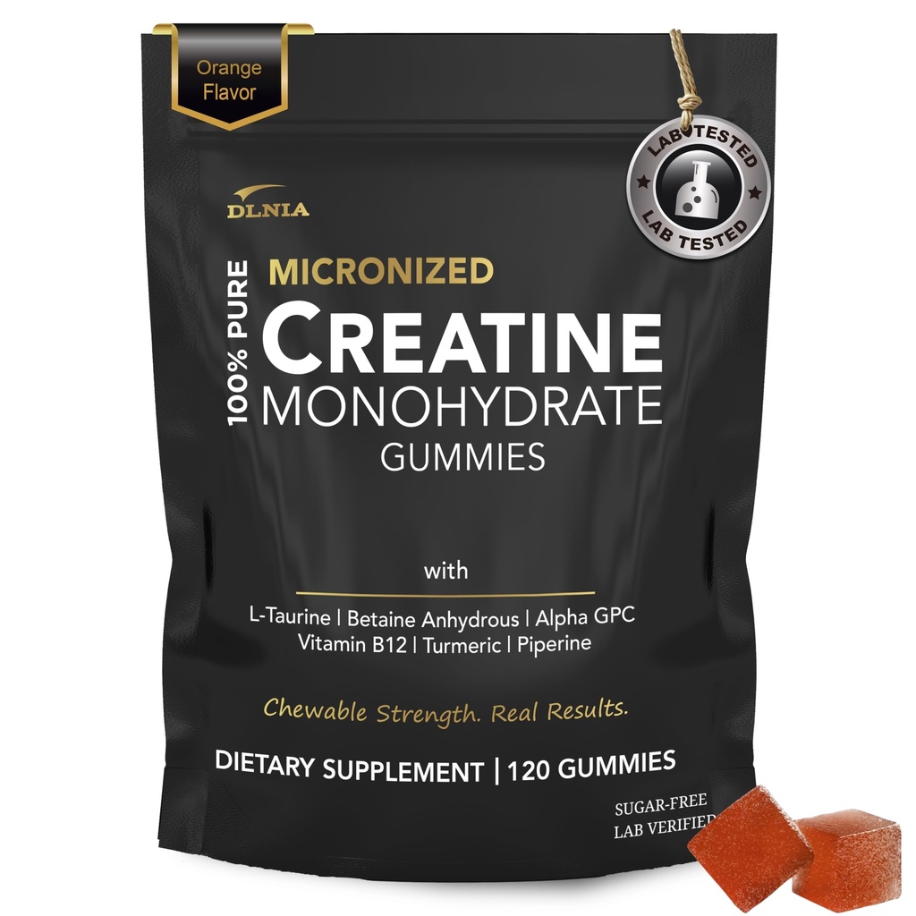 Creatin monohydrat gummier til mænd og kvinder - Sukker Gratis & Vegansk avanceret formel W / L-Taurine + vitamin B12 - for muskel Styrke, Muskler Builder, Recovery, Energy Boost, Pre- workout supplement