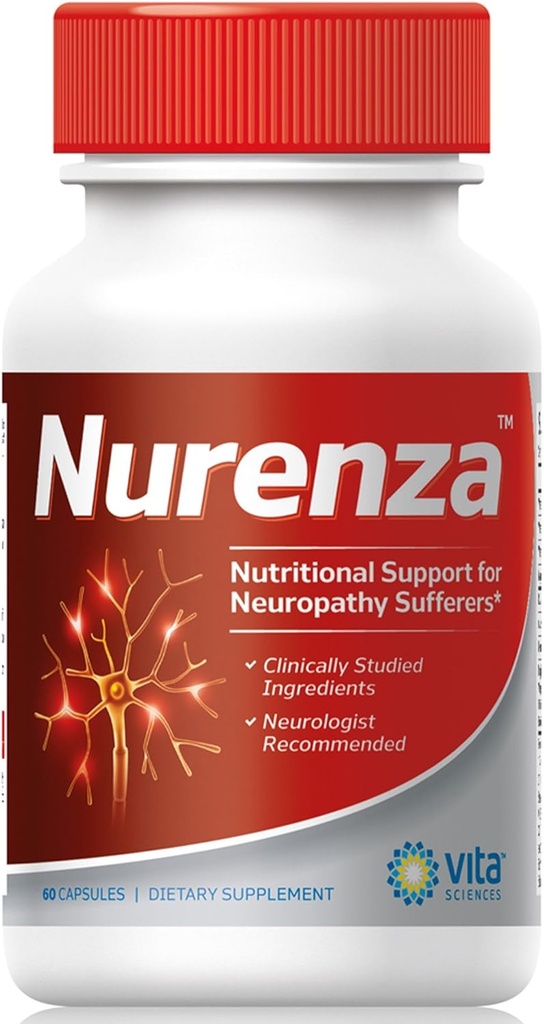 Vita Sciences Nurenza neuropati Relief Supplement 40x Styrke Natural R- ALA Form for Nerve Sundhed, Hurtig Reparation w / Vitaminer, Antioxidanter Revitaliserende Feet, Hænder, Ben, og Toes. 60 Ct.