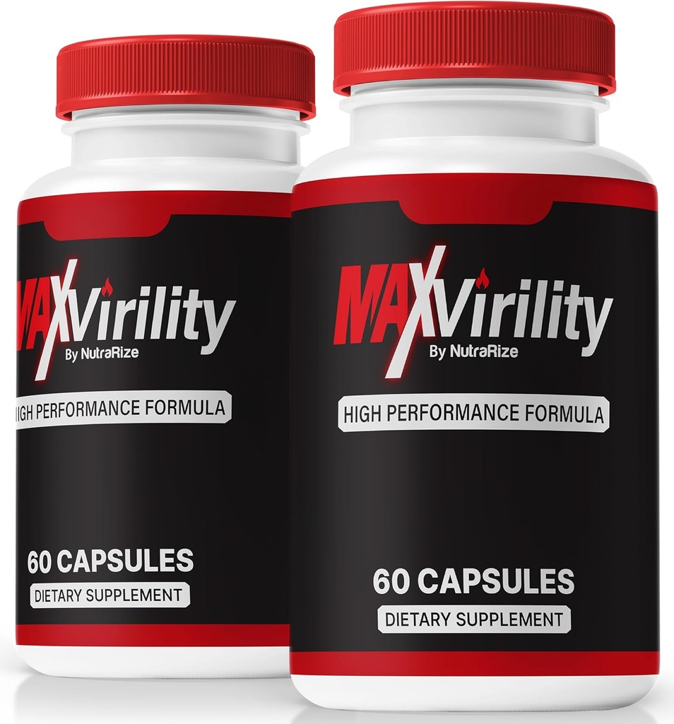NutraRize (2 Pack) Maxvirilitet, Maxvirilitet High Performance Formel piller, All- Natural supplement til støtte muskel sundhed og samlede wellness, Official Pastillas Anmeldelser (120 Kapsler)