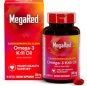 Omega-3 Krill Oil 350mg Softgels, MegaRed (60 Greve i en flaske), EPA & DHA Omega-3 Fedtsyrer med ingen Fishy Eftersmag i modsætning til Fish Oil, Indeholder antioxidant Astaxanthin