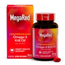 Omega-3 Krill Oil 350mg Softgels, MegaRed (60 Greve i en flaske), EPA & DHA Omega-3 Fedtsyrer med ingen Fishy Eftersmag i modsætning til Fish Oil, Indeholder antioxidant Astaxanthin