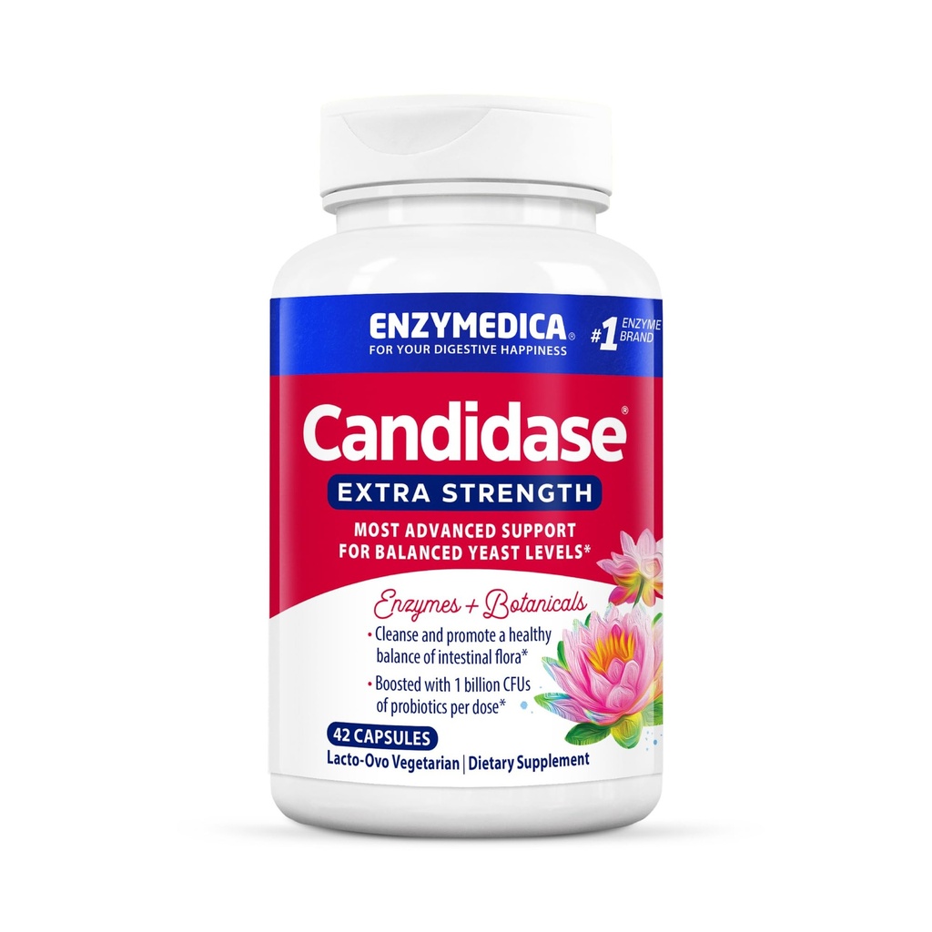 Enzymedica, Candidase Extra Strength, Support for Balanced Yeast Levels, 42 Kapsler