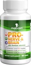 PRO- Nerve & Brain; All- Natural Herbal supplement til hukommelse, nervesystem, Mave, Colon, fordøjelsestrakt, Klinisk Studerede Lions Mane Mushroom ekstrakt, Vegan, Non- GMO, USA Made, 60 tabletter