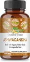 Organic Veda Ashwagandha Kapsler, 2000mg - 100% Pure Ashwagandha Root Supplement med Black Pepper Extract for maksimal absorption - Boost Energy, Adrenal, Immunity & Mood - Vegan - 120 Greve