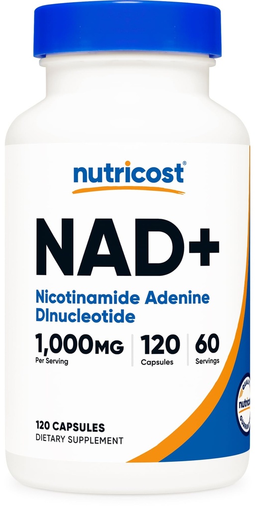 Nutricost NAD+ Supplement 1,000mg per Serving,120 Capsules (Nicotinamide Adenine Dinucleotide) - 60 Servings, Gluten-Free, Vegan