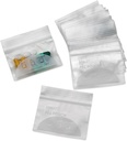 Pill Pouch Tasker - (Pack of 100) 3 "x 2,75" Pill Baggies og Disponible Plastic Travel Pill Tasker med Write- on Labels