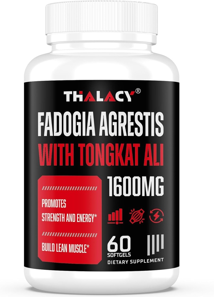 1600mg Fadogia Agrestis Tongkat Ali Supplement, Fadogia Agrestis Extract for Mænd med Ashwagandha - Maksimal styrke, 60 Softgels