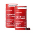 Humann SuperBeets Heart Gummies - Beet Gummy med Heart- Sund energistøtte, Grape Seed Extract & Beetroot Powder, Sukker Free - Pomegranat Berry Flavor, 120 Greve