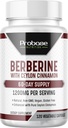 Probase Nutrition Berberine med kanel ekstrakt - Gluten Free og Vegan - 120 kapsler - 1200mg per servering