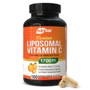 NutriFlair Liposomal Vitamin C 1700mg, 180 kapsler - Høj Absorption, Fat Opløselig VIT C, Højere biotilgængelighed Immunsystemet Support & Collagen Booster, Non- GMO, Vegan piller