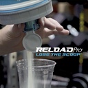 XL Protein Scoop og supplement tragt vedhæftning til pre og post workout pulvere, BPA Gratis, Spill Proof Dispenser, Universelt Fits fleste produktbeholdere, Raging Red, Reload Pro