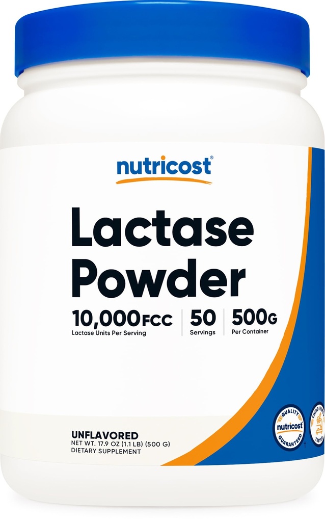 Nutricost Lactase Powder 500 Bedste - Non- GMO, Gluten Free