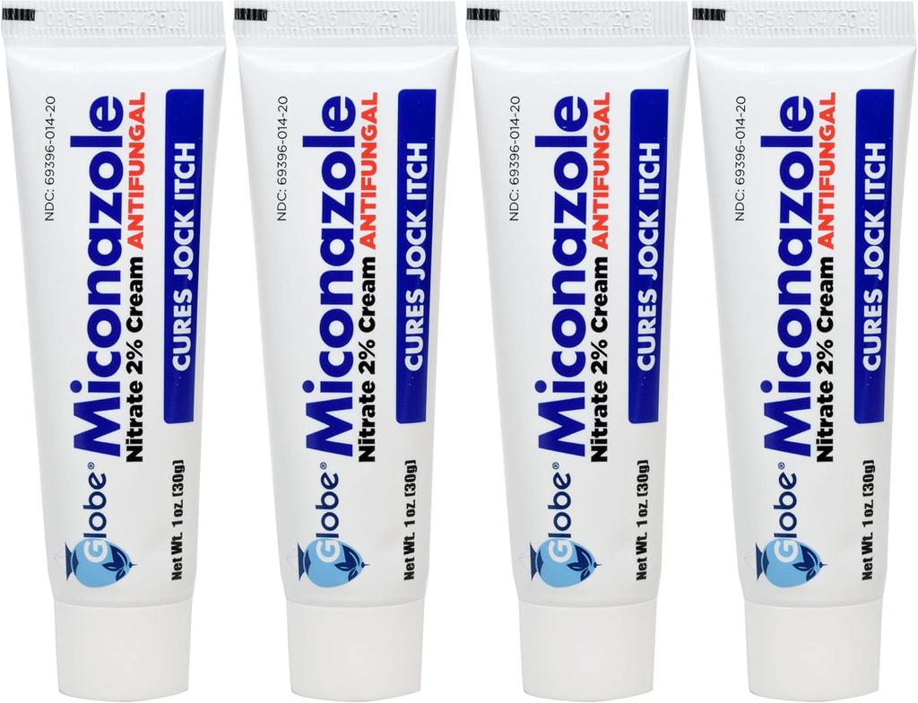 Globe (4 Pack) Miconazole Nitrate 2% svampecreme, kurer De fleste atleter Foot, Jock Itch, Ringorm og mere. 1 OZ Tube