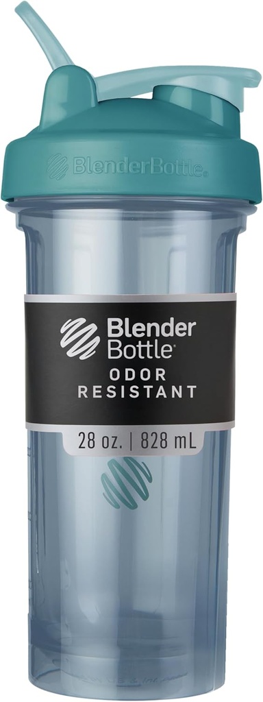 BlenderBottle Shaker Flaske Pro Series Perfekt til Protein Shakes og Pre Workout, 28-Ounce, Cerulean Blue