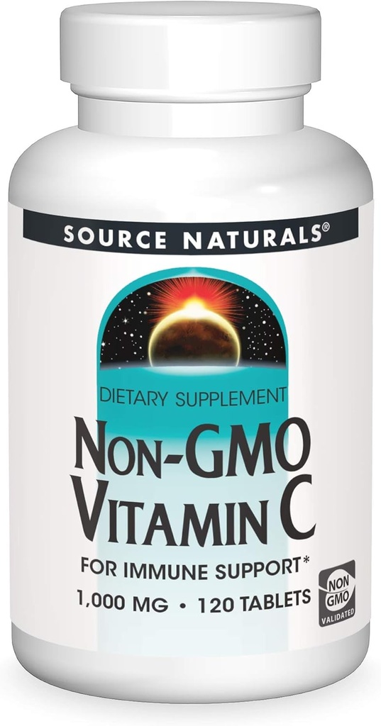 KILDE NATURALER Ikke-GMO C-vitamin Tablet, 120 Tælling