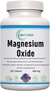 Magnesium 400mg [høj potens] Supplement - Magnesiumoxid til immunforsvar, muskelgenfinding, ben kramper og afslapning 120 tabletter
