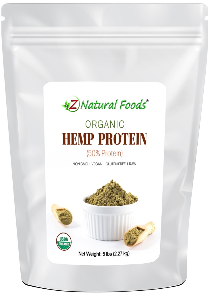 Organic Hamp Protein Powder - Unflavored Unsweeened - Plant Based Superfood for Smoothies, Shakes, Meal Erstatning, Snacks Opskrifter - Rå, Vegan, Ikke GMO, Gluten Free - Bulk 5 LB størrelse