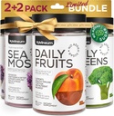 Super Fruit Super Green and Sea Moss Gummies Bundle - Fruits Blend, Green Blend, Irish Sea Moss, Bladderwrack - Detox, Nutrient Balance, Immunity Support, Thyriod Sundhed - for mænd og kvinder