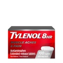 Tylenol 8 timers Acetaminophen 650 mg Extended Release Caplets, Hurtig fungerende Bi- Layer Design, Quick & Long Lasting Pain Relief for Muscle, Joint, Back & Gigt Aches, Feber Reducer, 100 Greve