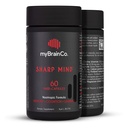 myBrainCo. Sharp Mind - Nootrop Brain Supplement for Memory & Focus - Adaptogene urter & Nootropics til at understøtte hjerne sundhed - Rhodiola, Gingko, Phosphatidylserin og mere (60 Vege- kapsler)