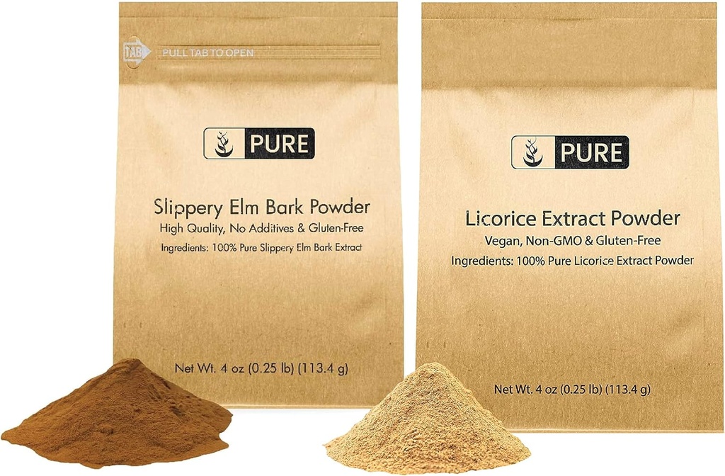 Pure Original Ingredients Slippery Elm Powder and Licorice Powder