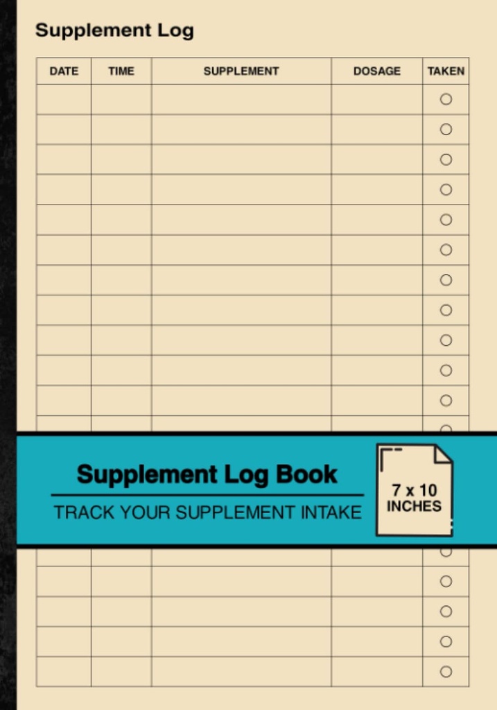 Supplement Log Book: Simple Supplement Logbog