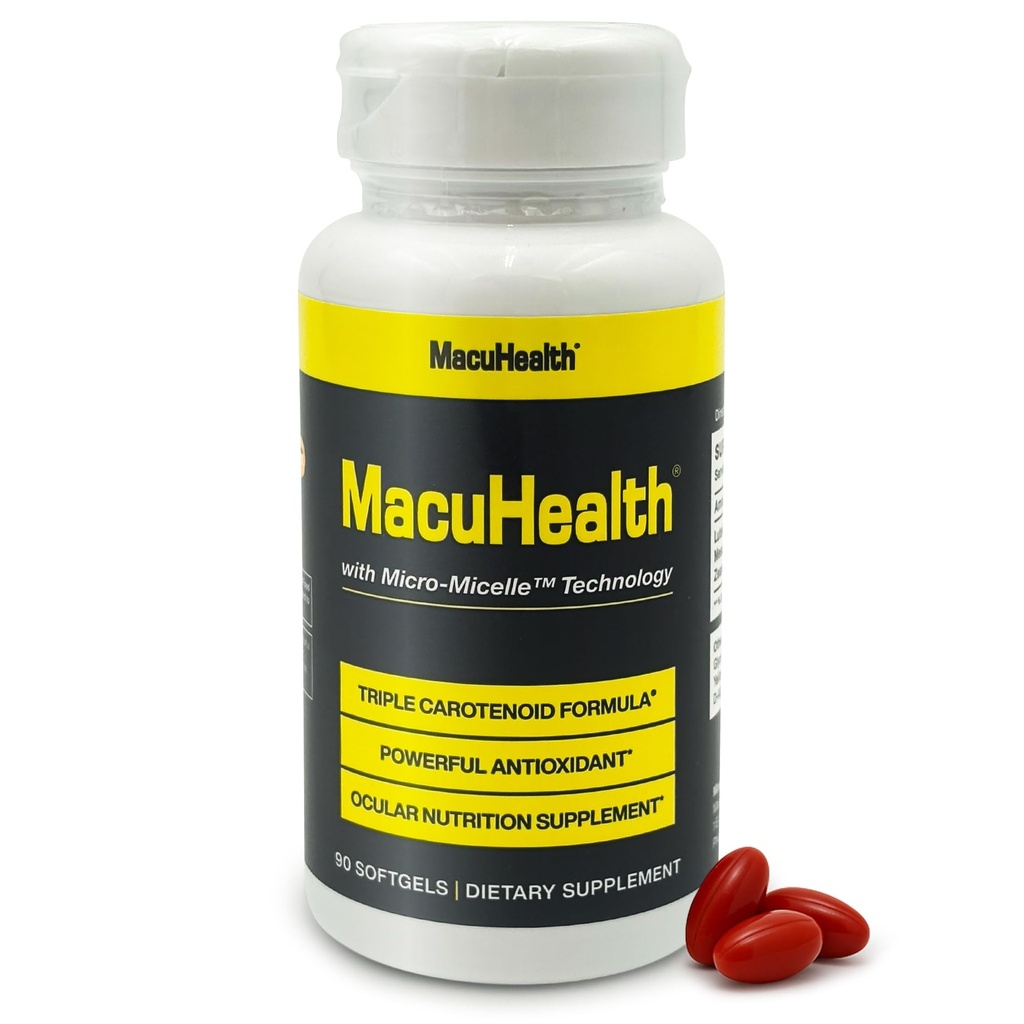 Macuhealth Triple Carotenoid Formel - Eye Vitaminer for voksne - 90 Softgels, 3 Måned Supply