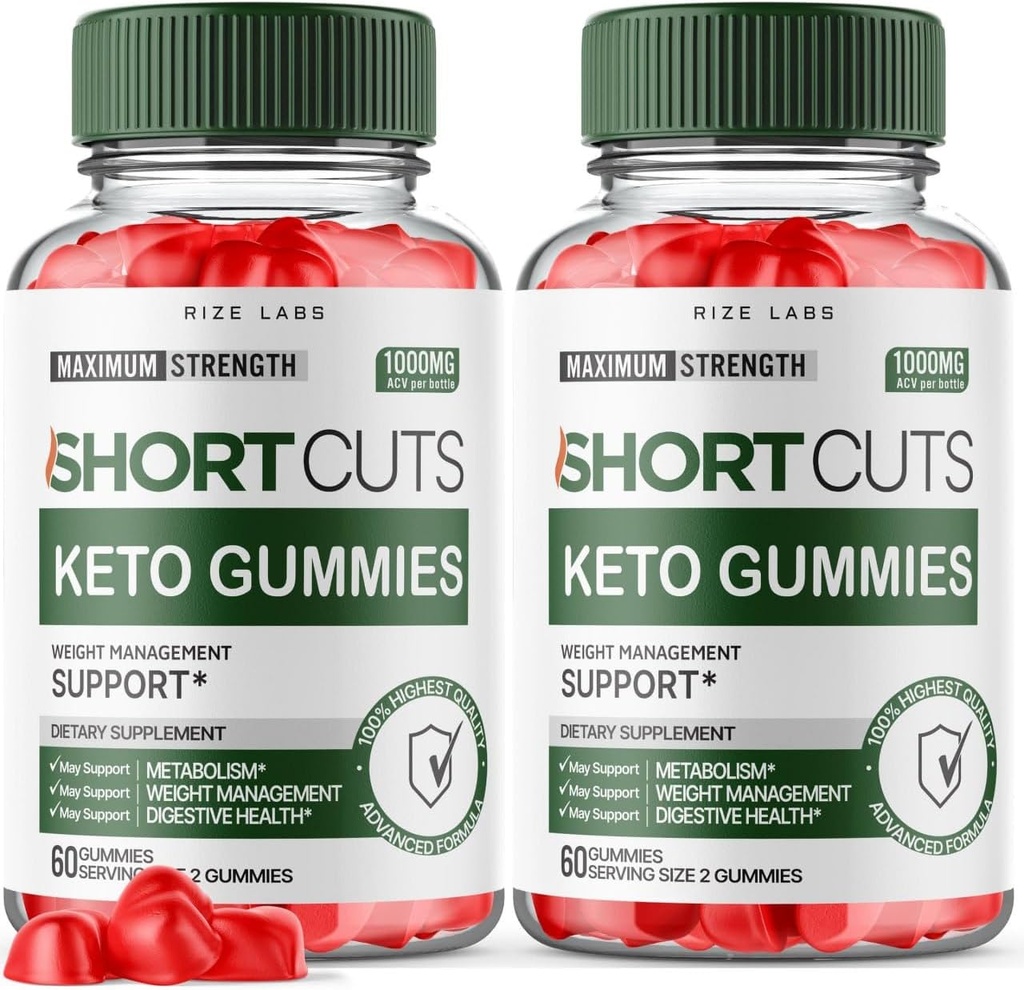 rize labs Shortcuts Keto Gummies, Shortcuts Keto for Advanced Weight Loss, Shortcuts Keto ACV Supplement for Energy and Metabolism, Short Cuts Gomitas Review (120 Gummies) (Pack of 2)