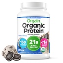 Orgain Organic Vegan Protein Powder, Cookies & Cream - 21g Plant baseret protein, 7g Prebiotic Fiber, Low Net Carb, Ingen laktoseingredienser, Ingen tilsat sukker, Non- GMO, For Shakes & Smoothies, 2.03 lb