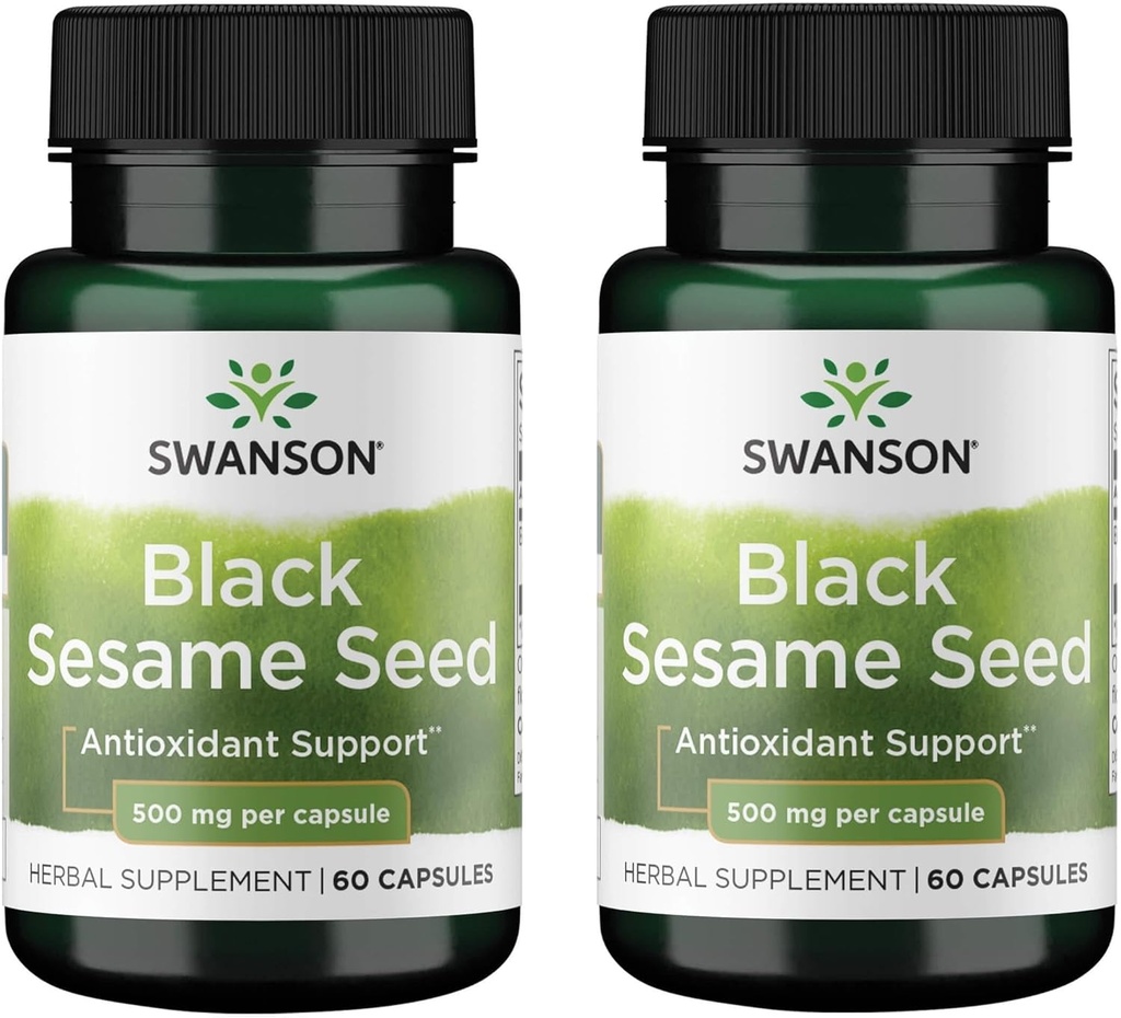 Swanson Full Spectrum Black Sesame Seed 500 milligram 60 kapsler (2 Pack)