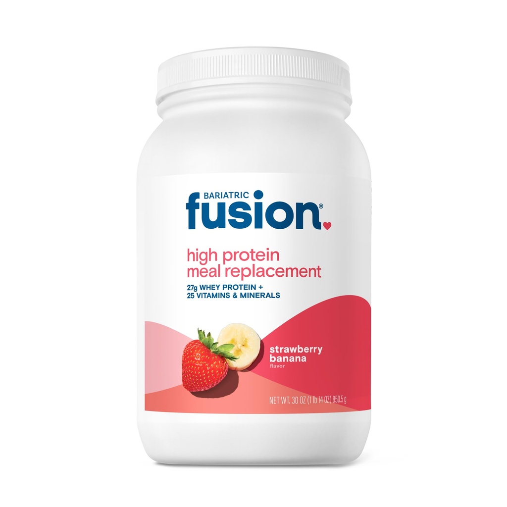 Bariatric Fusion Strawberry Banana Meal Erstatning 27g Protein Powder, 21 Servering Tub for Bariatric Kirurgi Patienter, herunder Gastric bypass og Sleeve Gastrectomy - Ingen Gluten, Aspartam eller sukker