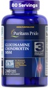 Puritans Pride Glucosamine Chondroitin MSM Kosttilskud til fælles sundhed, 240 overtrukne tabletter (Emballage kan variere)