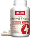 Jarrow Formulas Methyl Folate 1000 mcg - 100 Veggie Caps - Meget biologisk aktiv form for folat - 4. Generation Folinsyre teknologi - 100 Servere