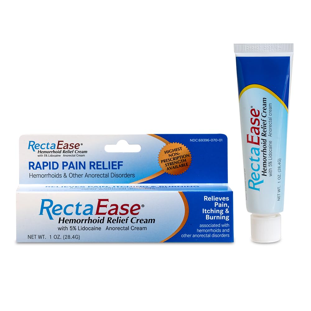 5% Lidocain Hæmorroid tematisk Relief Cream, hurtig optælling til klø og afbrænding, ekstra styrke Anorectal behandling for følsomme områder, Avanceret formel for hurtig lindrende pleje, 1 oz Tube