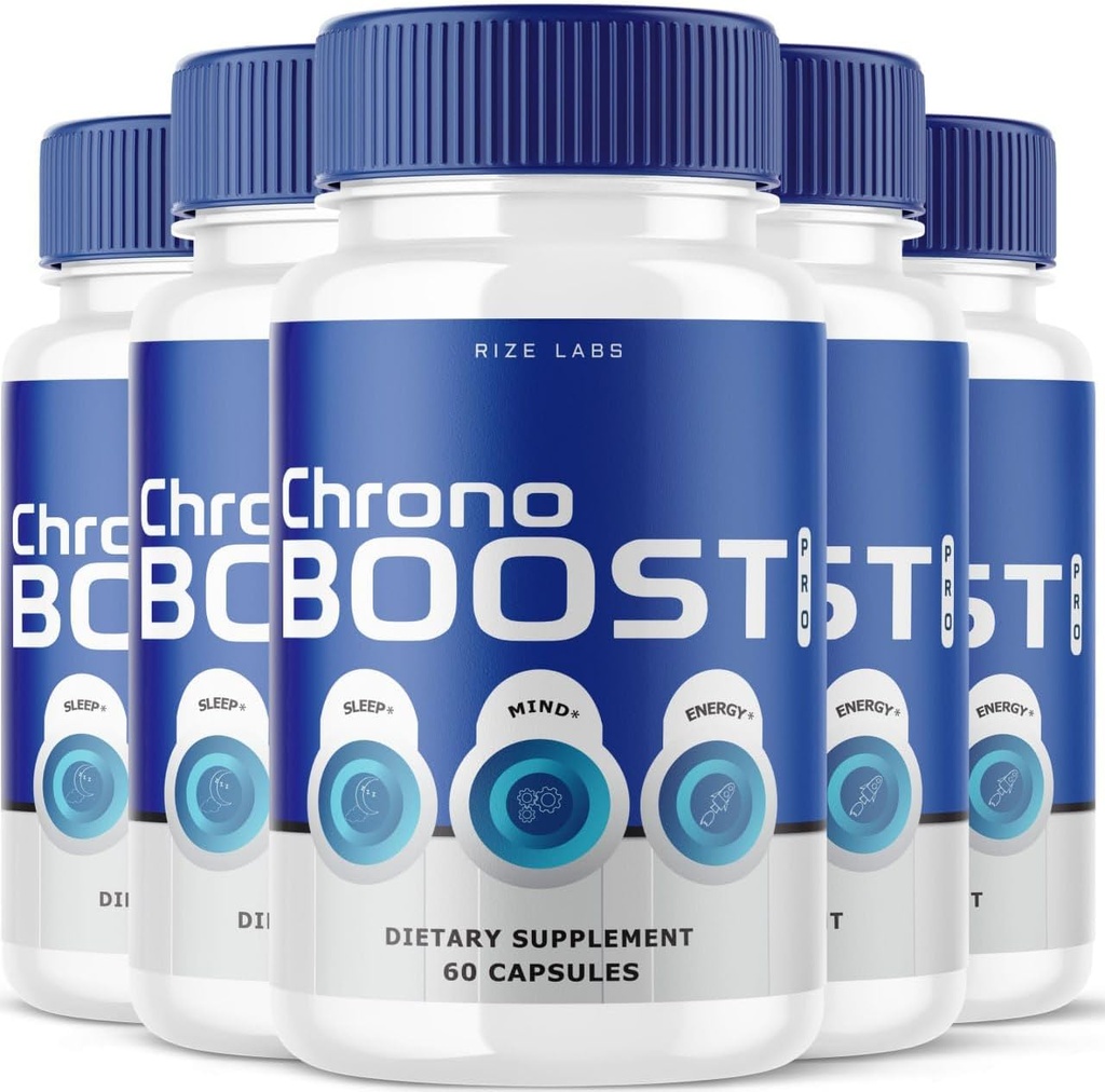 rize laboratorier Chrono Boost Pro kapsler, understøtter søvn og hjerne sundhed, avanceret formel, herbal supplement - pakke med 5 (300 kapsler)