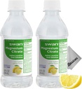 BASICOS 2Pack Swan Lemon Magnesium Citrat Oral opløsning 10 oz- Laxative supplement til Forstoppelse Relief, Regularitet - Bonus Microfiber Cloth