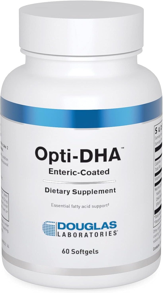Douglas Laboratories Opti- DHA Enteric- Coated Dex124; Essential Omega-3 Fedtsyrer til kardiovaskulær sundhed Dex124; 60 Kapsler