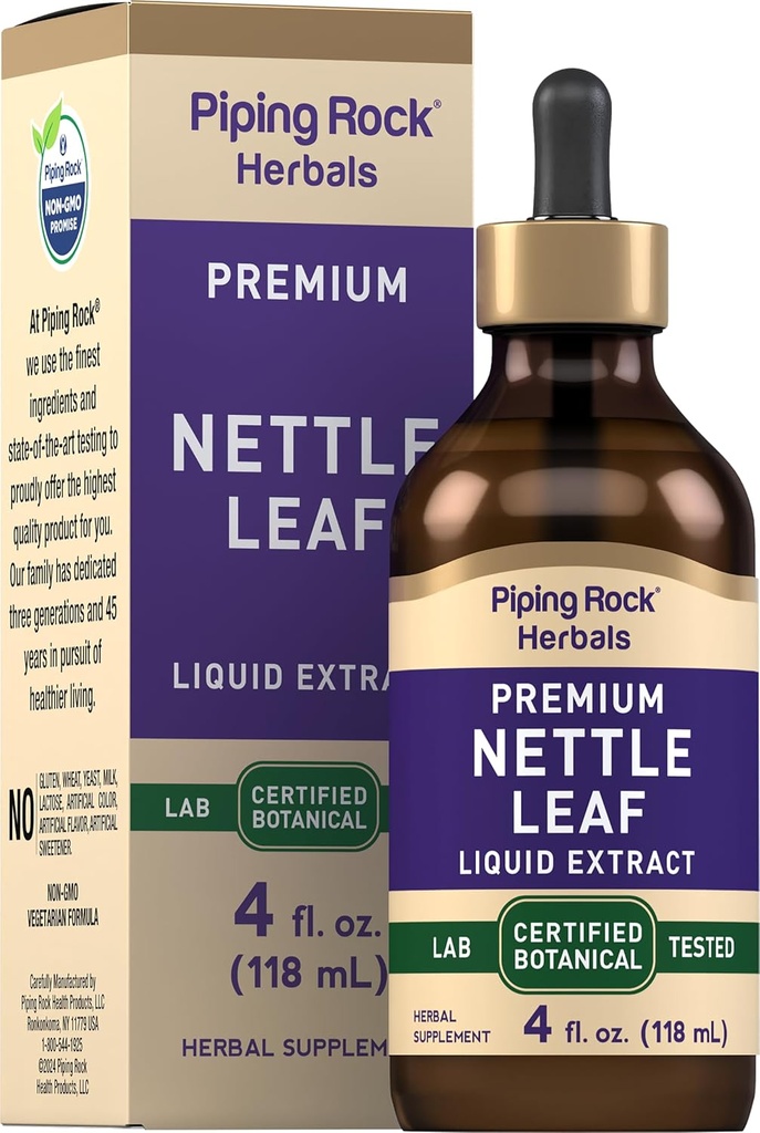 Piping Rock Nettle Leaf Extract 124; 4 Fl Oz Budding 124; Premium Liquid Buddy 124; Certified Herbal Botanisk Tincture Buddy 124; Alkohol Free Drops Buddy 124; Urtica Dioica Buddy 124; Vegetarisk Buddy 124; Ikke GMO, Gluten Free Supplement