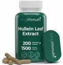 LongLifeNutri Mullein Leaf 1500mg 10: 1 Uddrag - 200 Vegetariske Kapsler, fra Organic Mullein Leaf Powder, Urtetilskud til Respiratoriske Care, 2-måned Supply, Non- GMO, GMP Certified, Made in USA