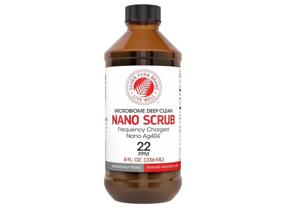 Nano Scrub by Silver Fern Brand - 1 flaske - 48 Serveringer - Frekvens aktiveret Nano Ag4O4 - Væske