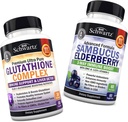 Glutathione Complex med mælk Thistle Extract, C-vitamin & Quercetin + Sambucus Elderberry kapsler med zink & C-vitamin - naturlige antioxidant formler - fremmer lever og immunforsvar