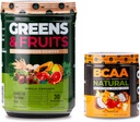 Nutrologi Grønne & Frugter Powder- Naturlig Sourced Superfood, Vanilla kanel (30 Servere) BCAA Natural, Plant Based BCAA Powder, Orange Coconut Flavor (30 Servere)