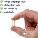 AmerOmega Triglycerid Omega-3 Fish Oil for Heart Health Support - Wild-Fanget Alaska Walleye Pollock - Amerika-Sourced, Amerikanske-Made - Non-GMO, Gluten- Free & Dairy- Free - 60 Softgels