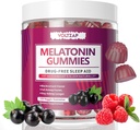 Melatonin Gummies: Søvntillæg til mænd og kvinder, 60 Gummies, Natural Sleep Aid, Maksimal styrke Søvnighed Gummies med 10 mg Melatonin Per Gummies supplement, Blackcurrant Flavor
