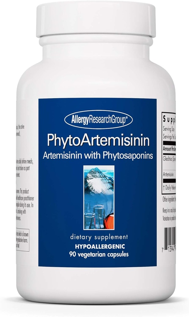 Allergy Research Group PhytoArtemisinin Supplement - GI Tract Support, Phytosaponins, Thujone- Gratis, Hypoallergen, Vegetariske Kapsler - 90 Tæl