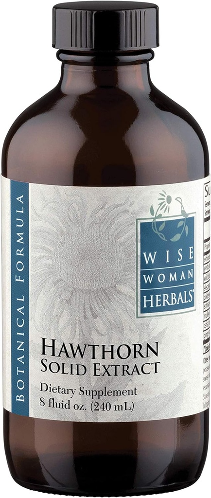 Wise Woman Herbals Hawthorn Berry Solid Extract 4: 1, Alkohol- Free Extra Strength, fremmer sund cirkulation, Antioxidant Protection, Herbal Kardiovaskulær Support, 8 Fl Oz