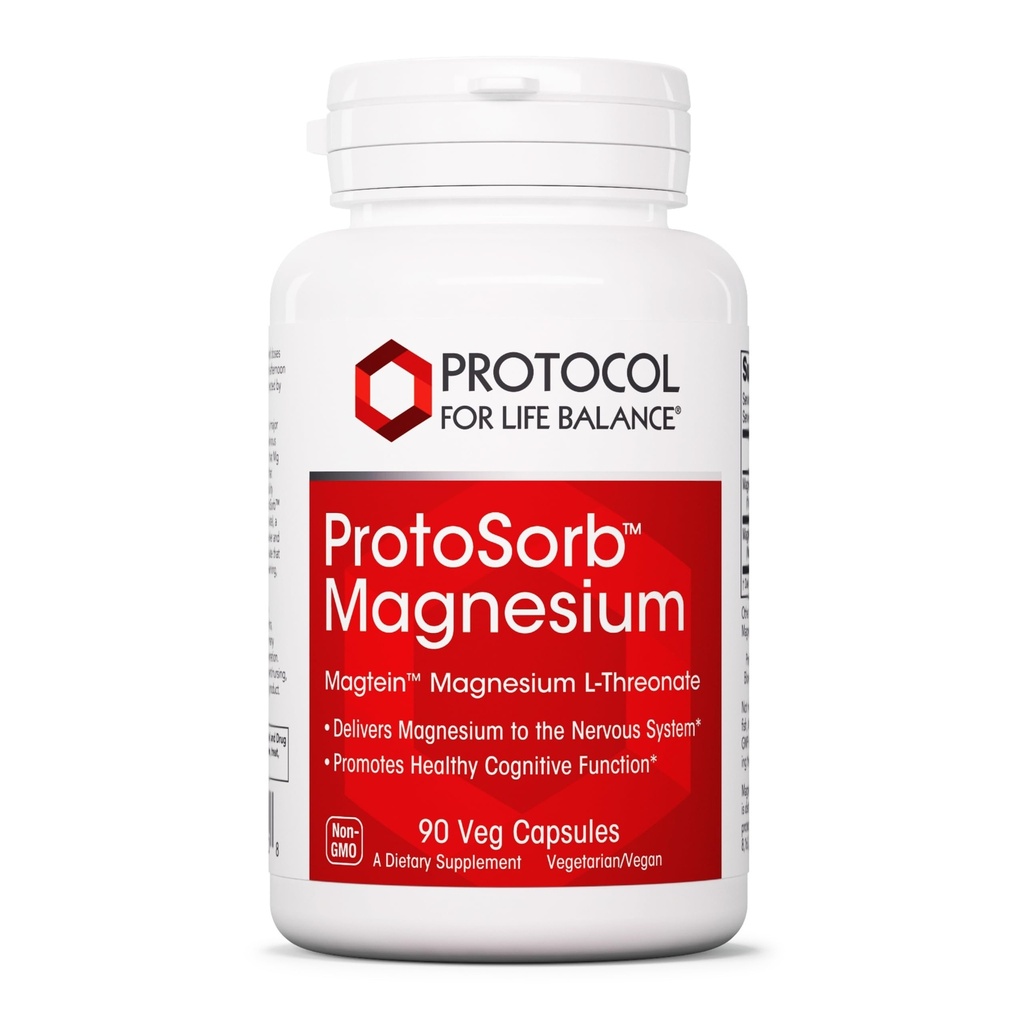 PROTOKOL FOR LIV BALANCE Magtein - 2.000mg Magnesium L- Threonat Magtein - Support Brain Focus & Memory Health - Kosher & Non- GMO - 90 Veg Kapsler