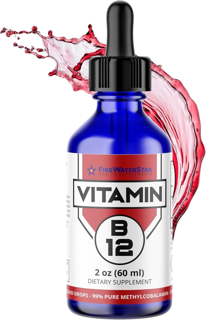 FWS Flydende B12 Drops Vitamin B12 Supplement 5000 mcg Sublingual Methylcobalamin Organic Non- GMO Vegan High Absorption Methyl B12 Justerbar dosering understøtter øget energiproduktion