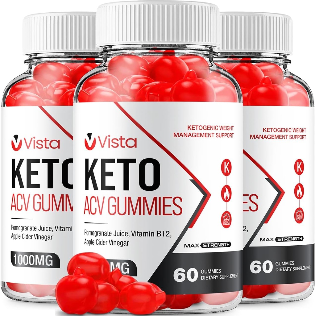(3 Pack) Vista Keto ACV Gummies - Advanced Formel Vista Keto Plus ACV Gummies Apple Cider Vinagar Vista ACV Kosttilskud Mænd Kvinder (180 Gummies)