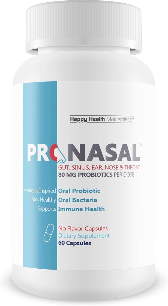 Pro Nasal - vores bedste Sinus Support - Øre Næsehals Probiotika - Sinus Probiotika til naturlige Sinus Support - Oral Probiotika til mund dårlig ånde - Tør mund Probiotika - Probiotika Sinus